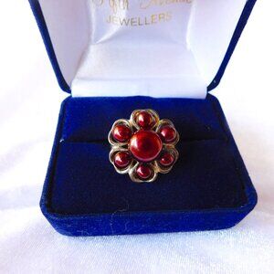 Ladies Sterling Silver 925 Burgundy Opal Ring